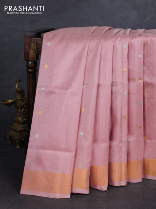 Pastel Pink  Uppada Silk Saree -  Buttas