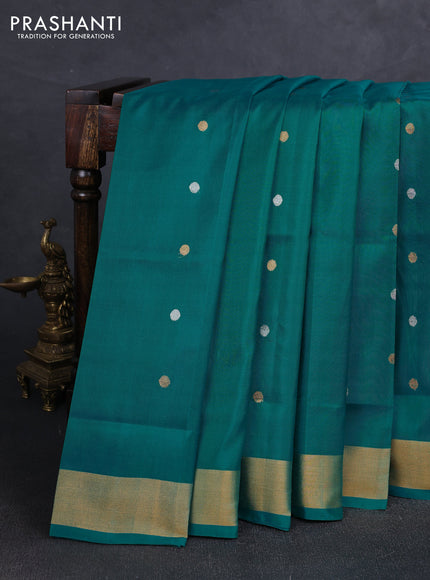 Teal Green  Uppada Silk Saree -  Buttas
