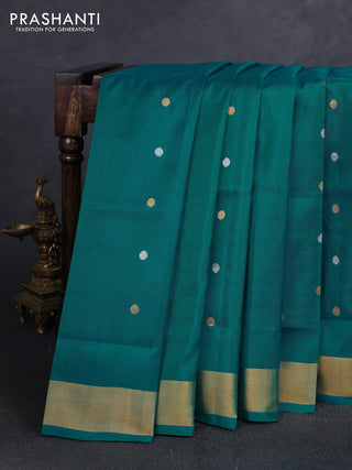 Teal Green  Uppada Silk Saree -  Buttas