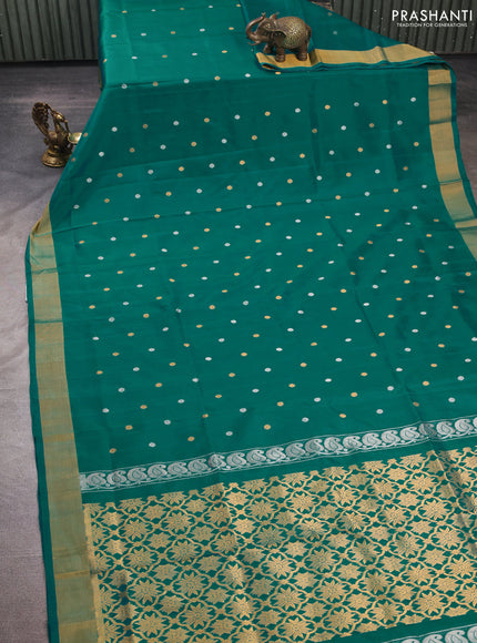 Teal Green  Uppada Silk Saree -  Buttas
