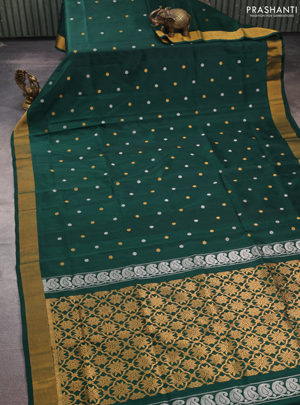 Green  Uppada Silk Saree -  Buttas