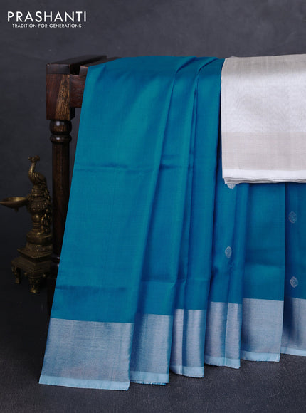 Cs Blue  Uppada Silk Saree - Coin Buttas