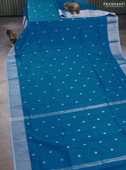 Cs Blue  Uppada Silk Saree - Coin Buttas