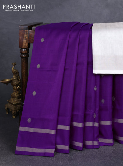 Purple  Uppada Silk Saree - Coin Buttas