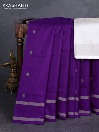 Purple  Uppada Silk Saree - Coin Buttas