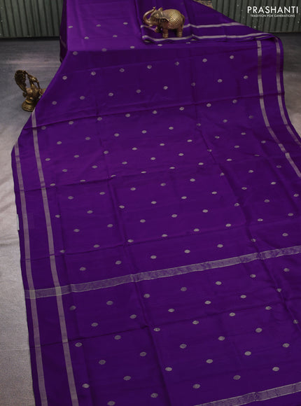 Purple  Uppada Silk Saree - Coin Buttas