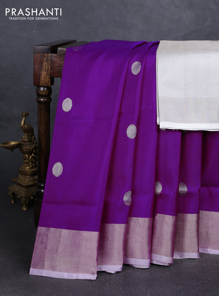 purple  Uppada Silk Saree - Buttas