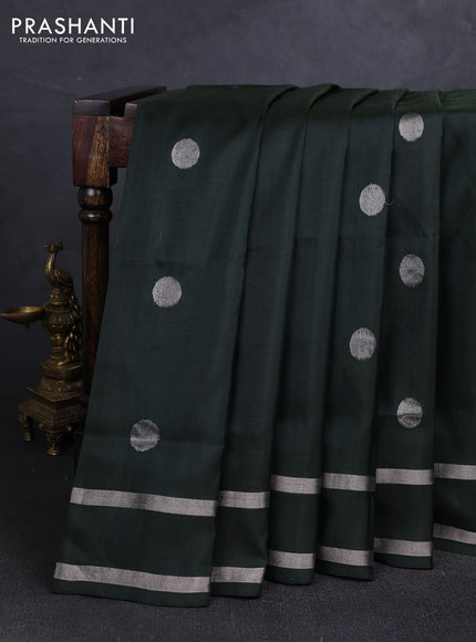 Olive green  Uppada Silk Saree - Coin Buttas