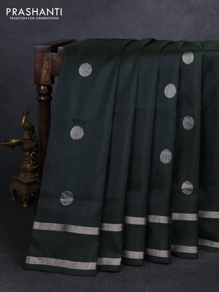 Olive green  Uppada Silk Saree - Coin Buttas