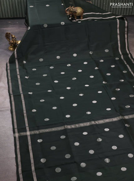 Olive green  Uppada Silk Saree - Coin Buttas