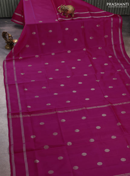 Pink Uppada Silk Saree - Coin Buttas