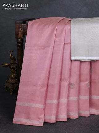 Pastel Pink  Uppada Silk Saree - Coin Buttas