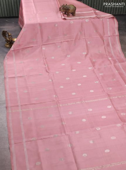 Pastel Pink  Uppada Silk Saree - Coin Buttas
