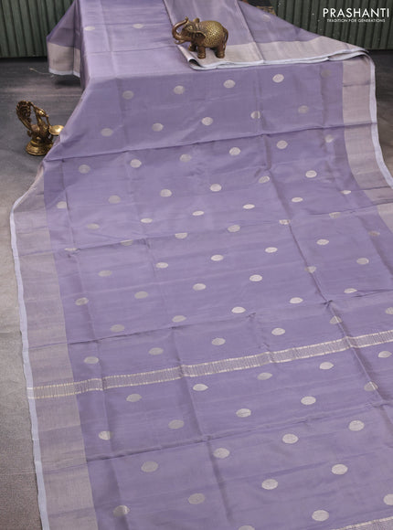 Grey  Uppada Silk Saree- Coin Buttas