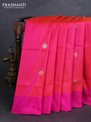 Pink  Uppada Silk Saree - Coin Buttas