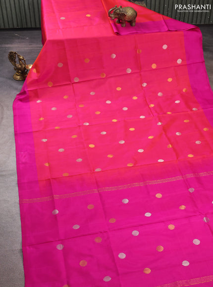 Pink  Uppada Silk Saree - Coin Buttas