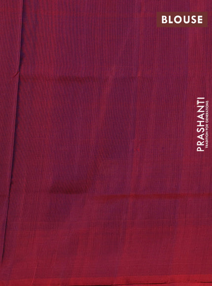 Blue & Maroon Uppada Silk Saree - Coin Buttas