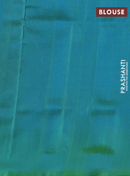CS Blue & Green Uppada Silk Saree - Coin Buttas