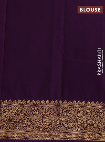 Lavender & Purple Semi Kanchipuram Silk - Korvai