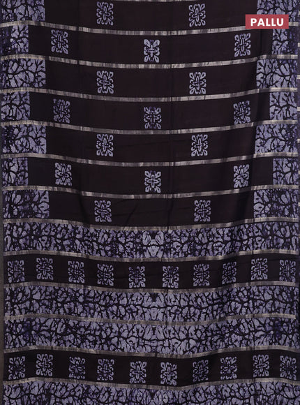 Navy Blue Semi Chanderi Saree - Batik Prints