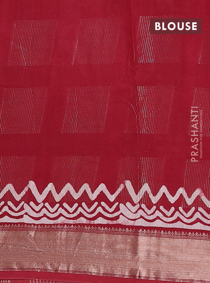 Maroon Semi Chanderi Saree - Batik Prints