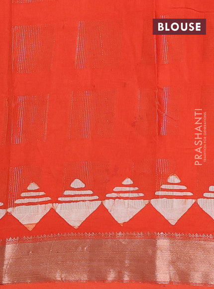 Orange Semi Chanderi Saree - Batik Prints