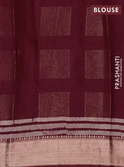 Wine Semi Chanderi Saree - Batik Prints