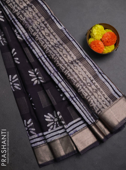 Jamun Semi Chanderi Saree - Batik Prints