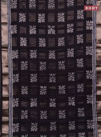 Jamun Semi Chanderi Saree - Batik Prints