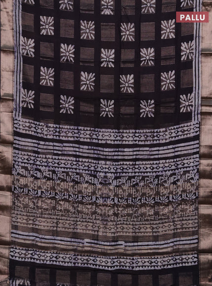 Jamun Semi Chanderi Saree - Batik Prints