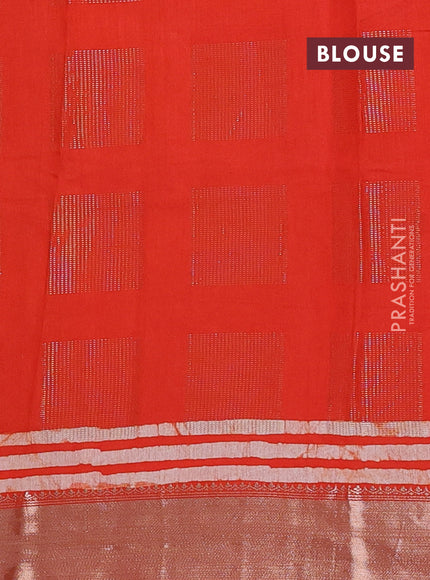 Orange Semi Chanderi Saree - Batik Prints