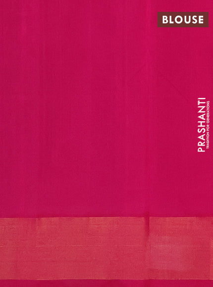 Green & Pink Semi Silk Cotton Saree - Buttas