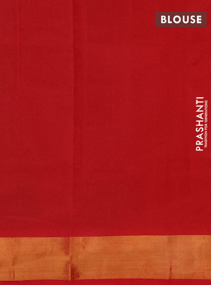 Grey & Red Semi Silk Cotton Saree - Buttas