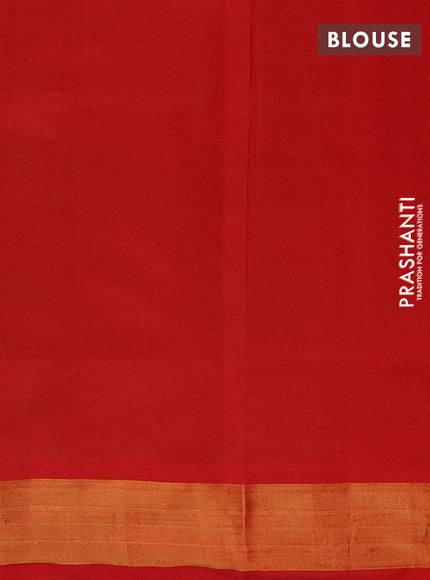 Mustard Green & Red Semi Silk Cotton Saree - Buttas