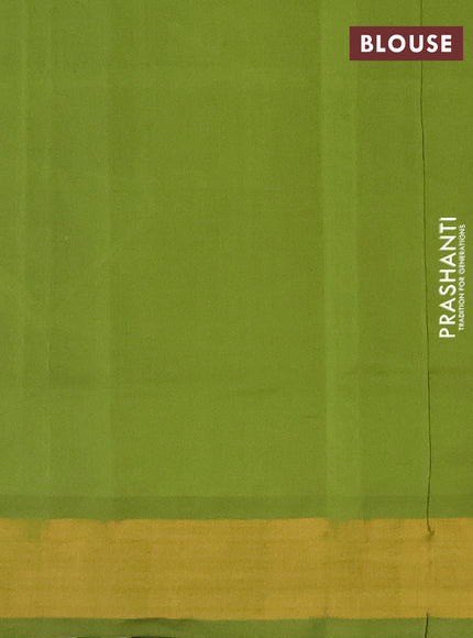 Blue & Green Semi Silk Cotton Saree - Buttas