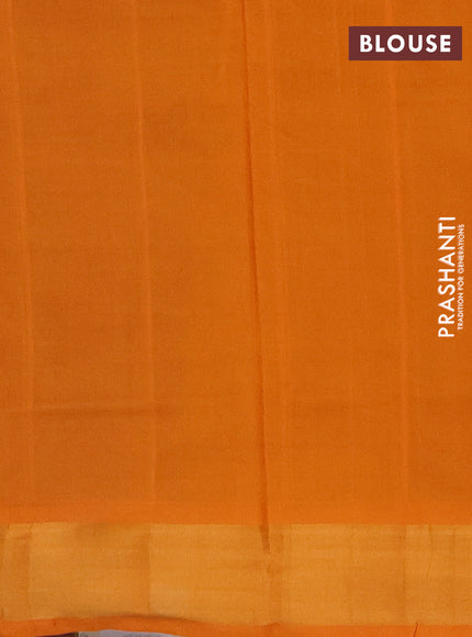 Blue & Orange Semi Silk Cotton Saree - Buttas