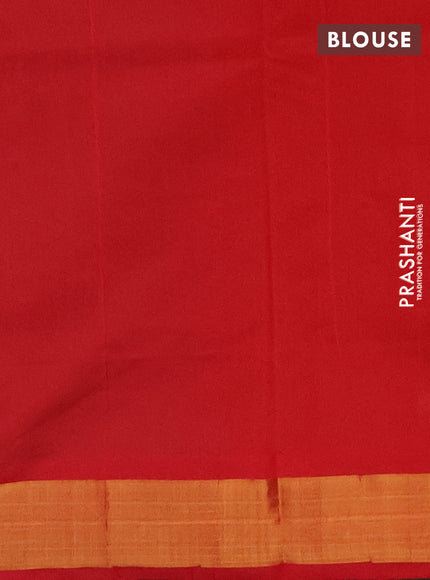 Grey & Red Semi Silk Cotton Saree - Buttas