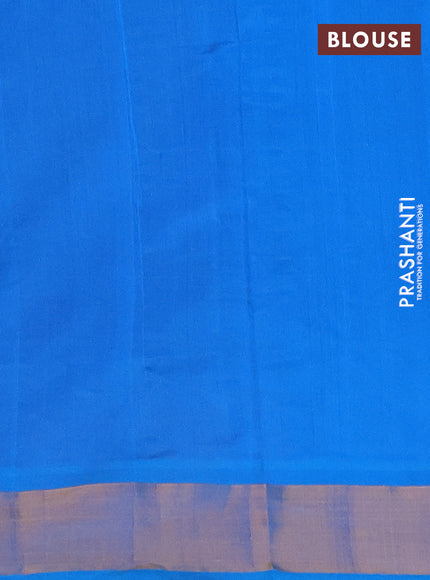 Magenta Pink & Cs Blue Semi Silk Cotton Saree - Buttas