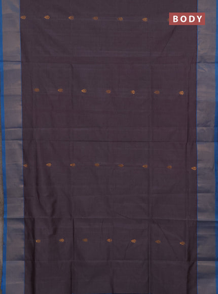 Grey & Cs Blue Semi Silk Cotton Saree - Buttas