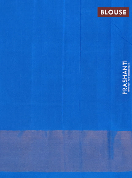 Grey & Cs Blue Semi Silk Cotton Saree - Buttas