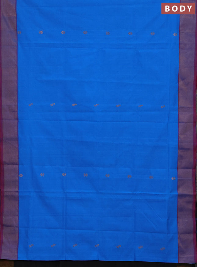 Cs Blue & Black Semi Silk Cotton Saree - Buttas