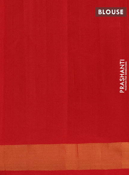 Grey & Red Semi Silk Cotton Saree - Buttas