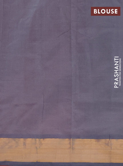 Pink & Grey Semi Silk Cotton Saree - Buttas