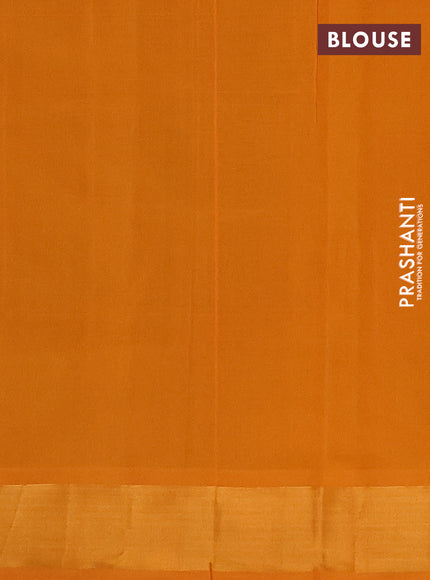 Green & Mustard Yellow Semi Silk Cotton Saree - Buttas