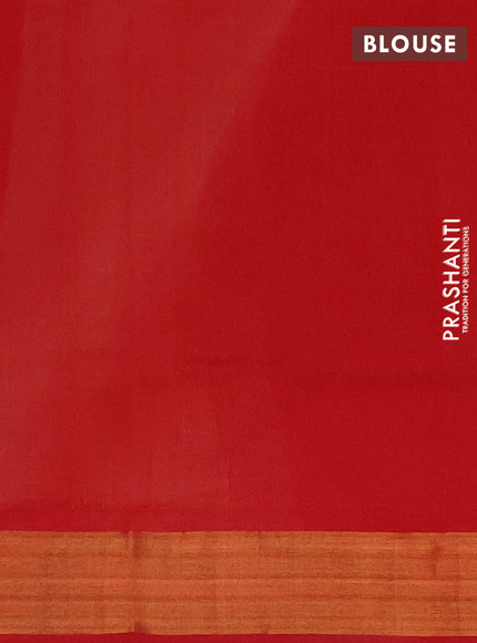 Cream & Red Semi Silk Cotton Saree - Buttas