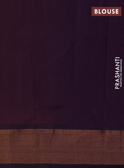 Mustard Yellow & Purple Semi Silk Cotton Saree - Buttas