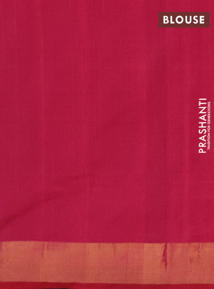 Blue & Pink Semi Silk Cotton Saree - Buttas