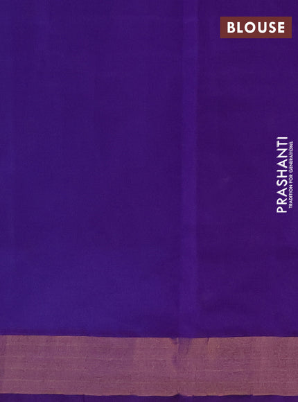Cs Blue & Violet Semi Silk Cotton Saree - Buttas