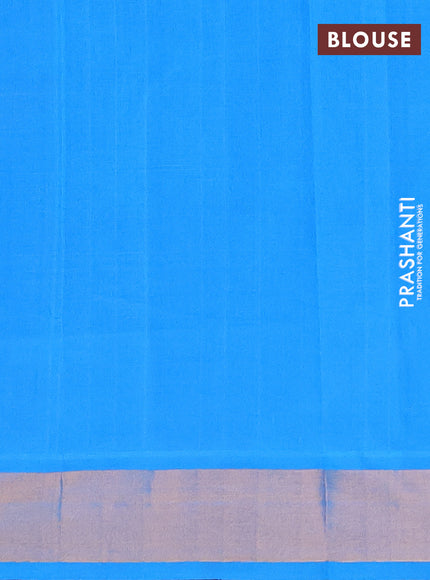 Purple & Cs Blue Semi Silk Cotton Saree - Buttas