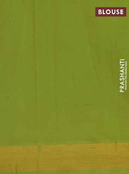 Grey & Green Semi Silk Cotton Saree - Buttas